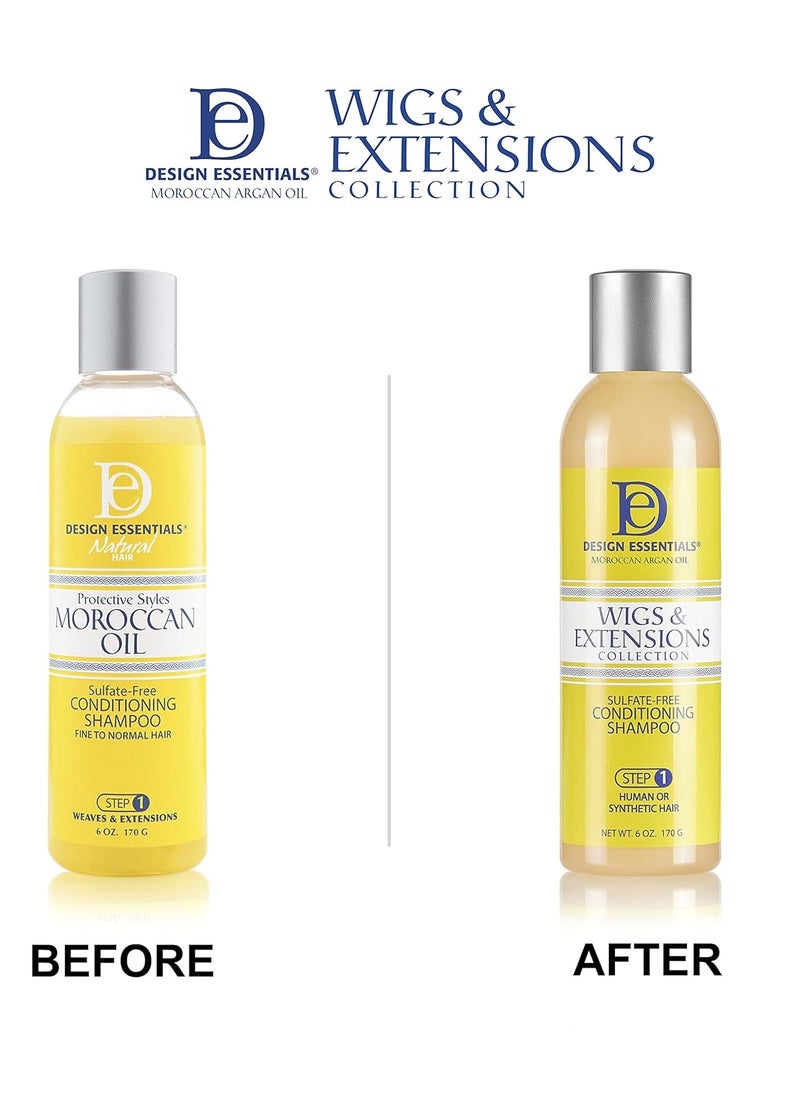 Design Essentials Design Essentials Moroccan Argan Oil Sulfate-Free Conditioning Shampoo- Wigs & Extensions Collection, Yellow, 6 Ounce (Packaging may vary)  - Image 3