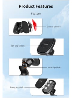 Recci Magnetic Car Phone Holder for Dashboard 360 Rotateble Strong Magnetic Phone Holder in Car Fits iPhones Androids for Anti-Slip and Stable Black  - Image 5