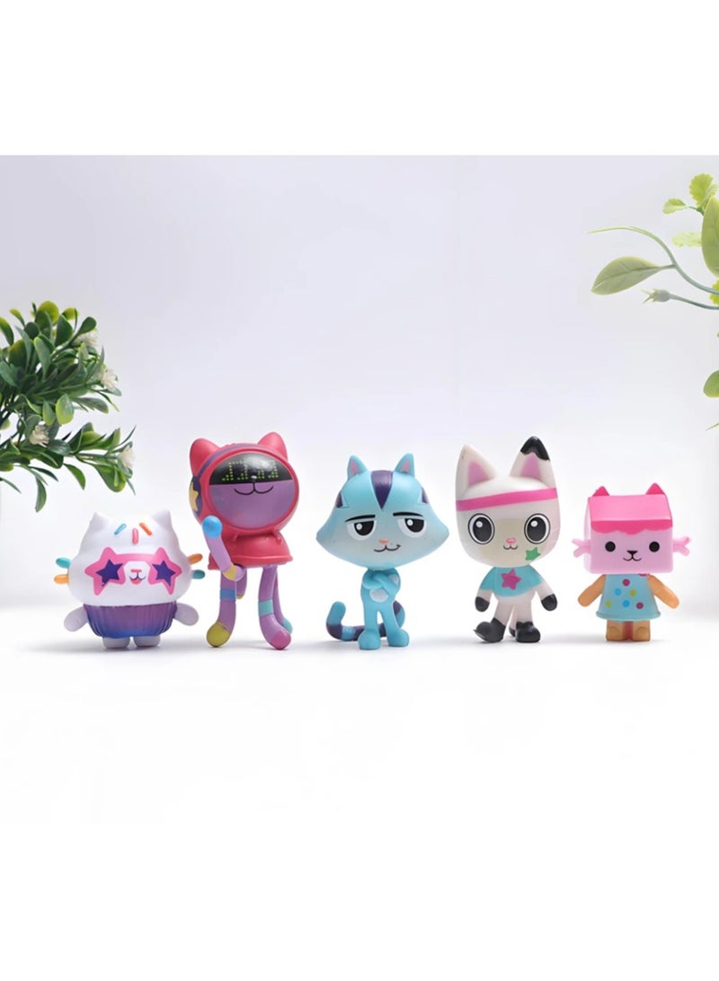 13pcs Gabby Dollhouse Anime Figure Toy Smiling Car Cat Hug Gaby Girl Dolls Mercat Cartoon Action Figure  - Image 2