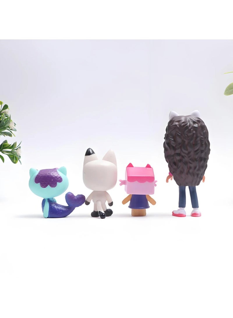 13pcs Gabby Dollhouse Anime Figure Toy Smiling Car Cat Hug Gaby Girl Dolls Mercat Cartoon Action Figure  - Image 4