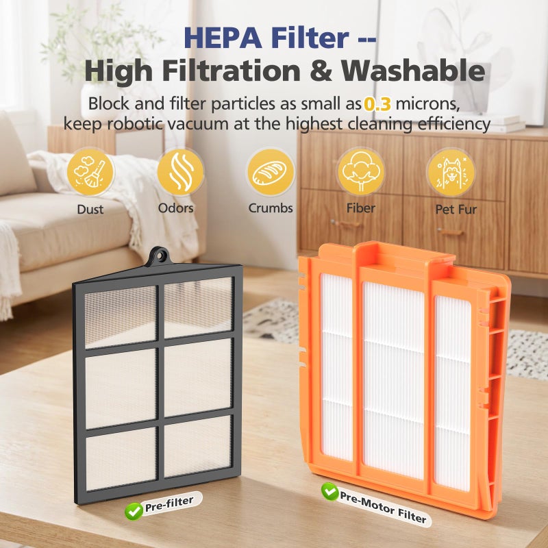 Ecleanfy Replacement Parts for Shark AI AV2501S AV2501AE RV2502AE RV2520AOUS AV2510AOUS AV2511AE RV2610WA RV2610WD Accessories Kit with Main Brush, Filters, Foam Filters, PrFilte, Side Brushes, Replacement - Image 4