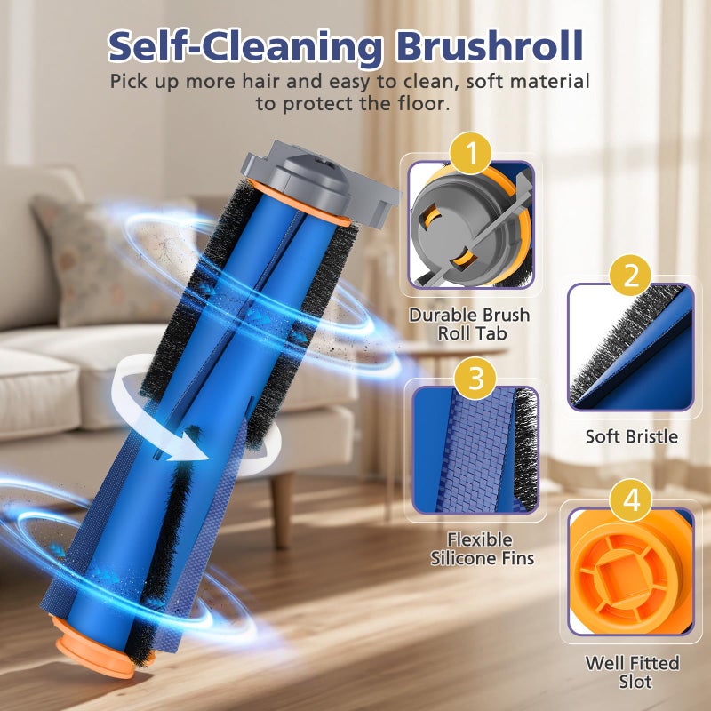 Ecleanfy Replacement Parts for Shark AI AV2501S AV2501AE RV2502AE RV2520AOUS AV2510AOUS AV2511AE RV2610WA RV2610WD Accessories Kit with Main Brush, Filters, Foam Filters, PrFilte, Side Brushes, Replacement - Image 3