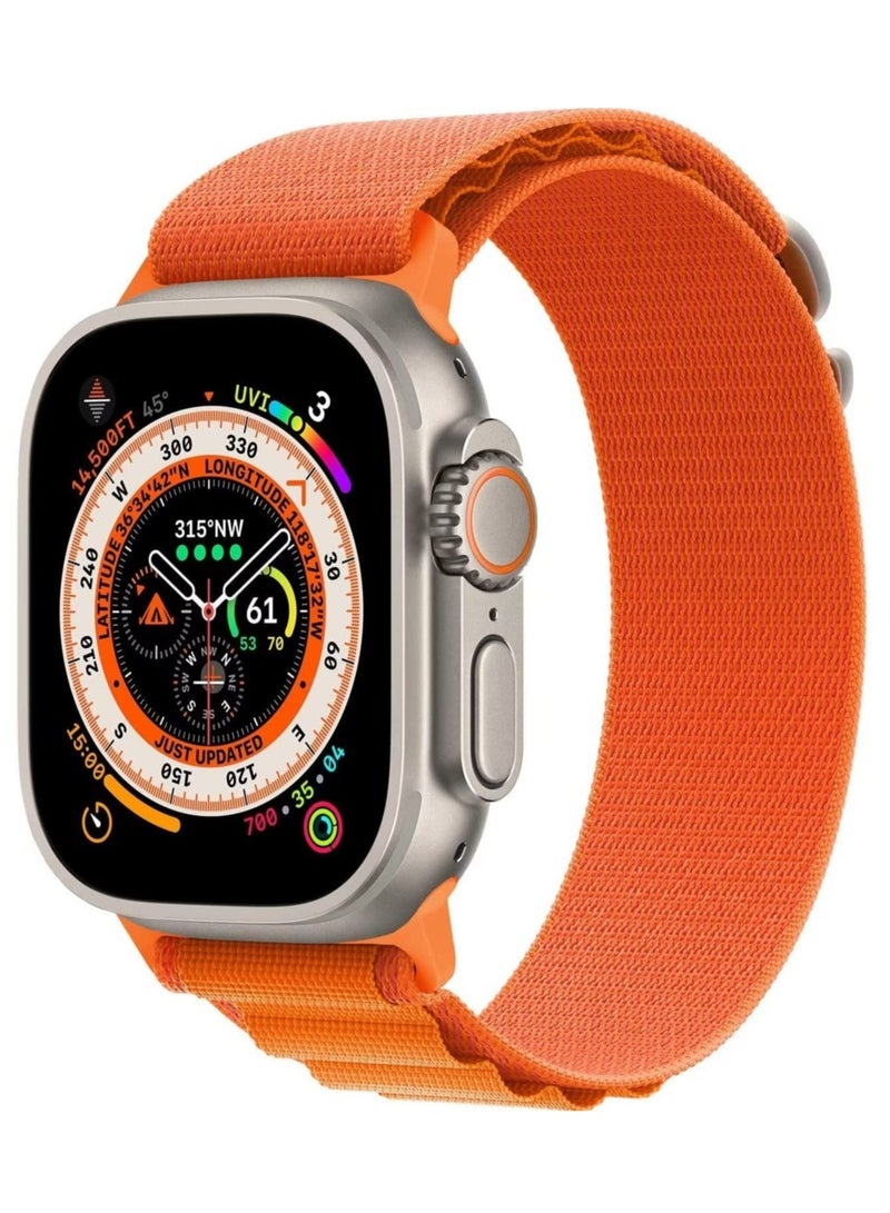 ELTRAZONE Apple Watch Ultra Straps,Women Men,Two Textile Layers Woven Loop Titanium G-Hook Sport Band for Iwatch Series 8/7/6/5/4/3/2/1/SE,Starlight,44/45/49mm - Image 1