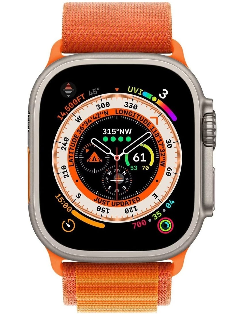 ELTRAZONE Apple Watch Ultra Straps,Women Men,Two Textile Layers Woven Loop Titanium G-Hook Sport Band for Iwatch Series 8/7/6/5/4/3/2/1/SE,Starlight,44/45/49mm - Image 4