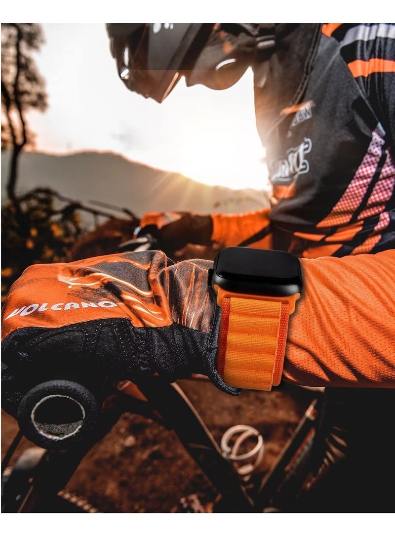 ELTRAZONE Apple Watch Ultra Straps,Women Men,Two Textile Layers Woven Loop Titanium G-Hook Sport Band for Iwatch Series 8/7/6/5/4/3/2/1/SE,Starlight,44/45/49mm - Image 3