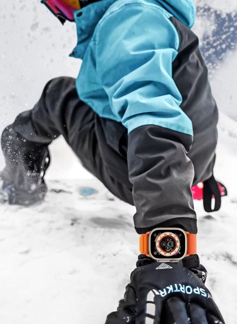 ELTRAZONE Apple Watch Ultra Straps,Women Men,Two Textile Layers Woven Loop Titanium G-Hook Sport Band for Iwatch Series 8/7/6/5/4/3/2/1/SE,Starlight,44/45/49mm - Image 5