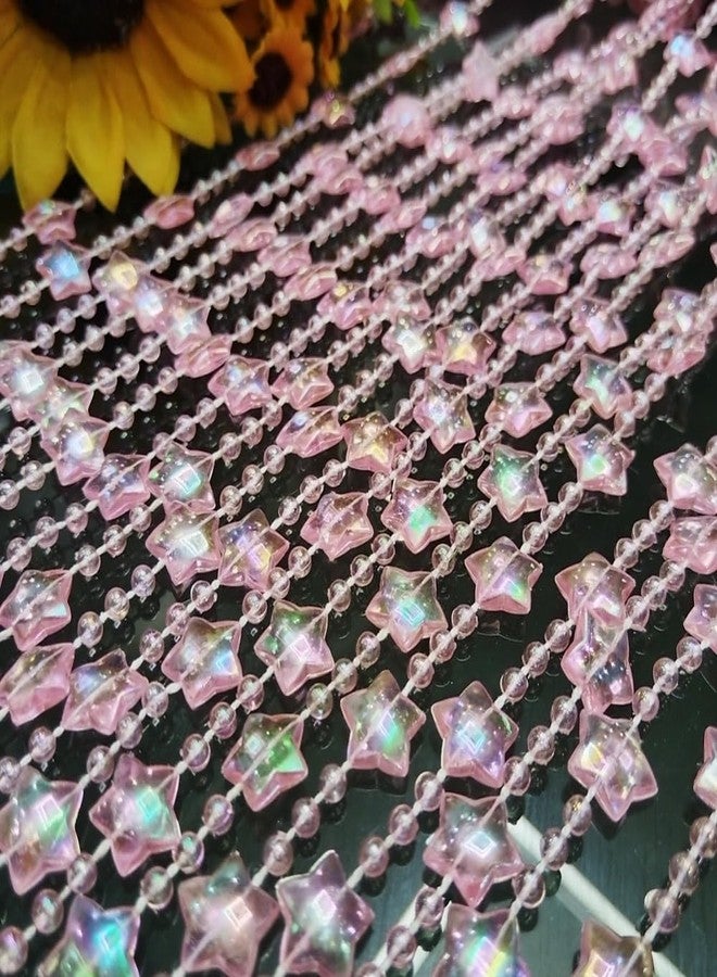 ave split Beaded Curtain Doorways Star Acrylic Hanging Door Beads String Curtains Tassel Room Divider Screen Decor for Doorway Window Living Room Wedding 049Star (Pink Star) - Image 4