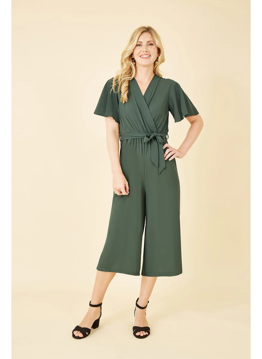 ميلا لندن Wrap Over Jumpsuit With Angel Sleeves