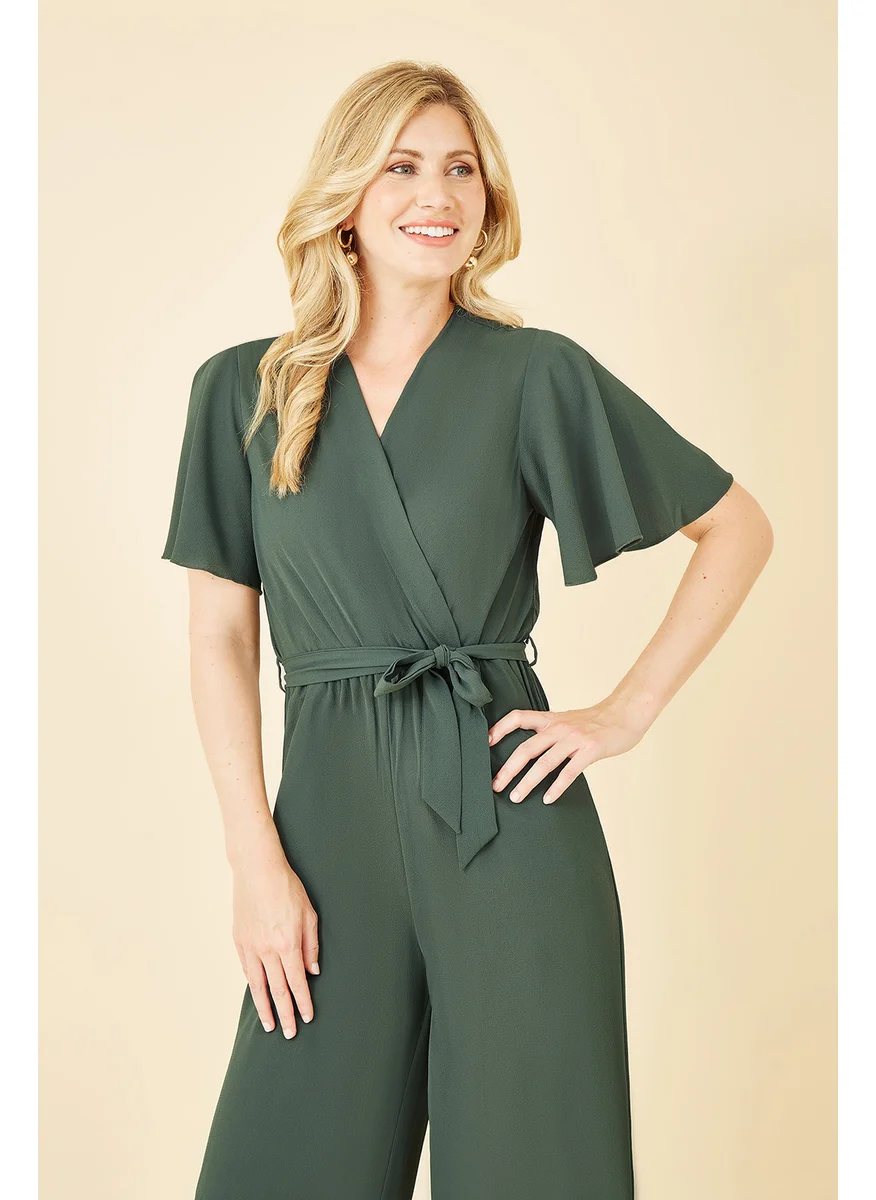 ميلا لندن Wrap Over Jumpsuit With Angel Sleeves