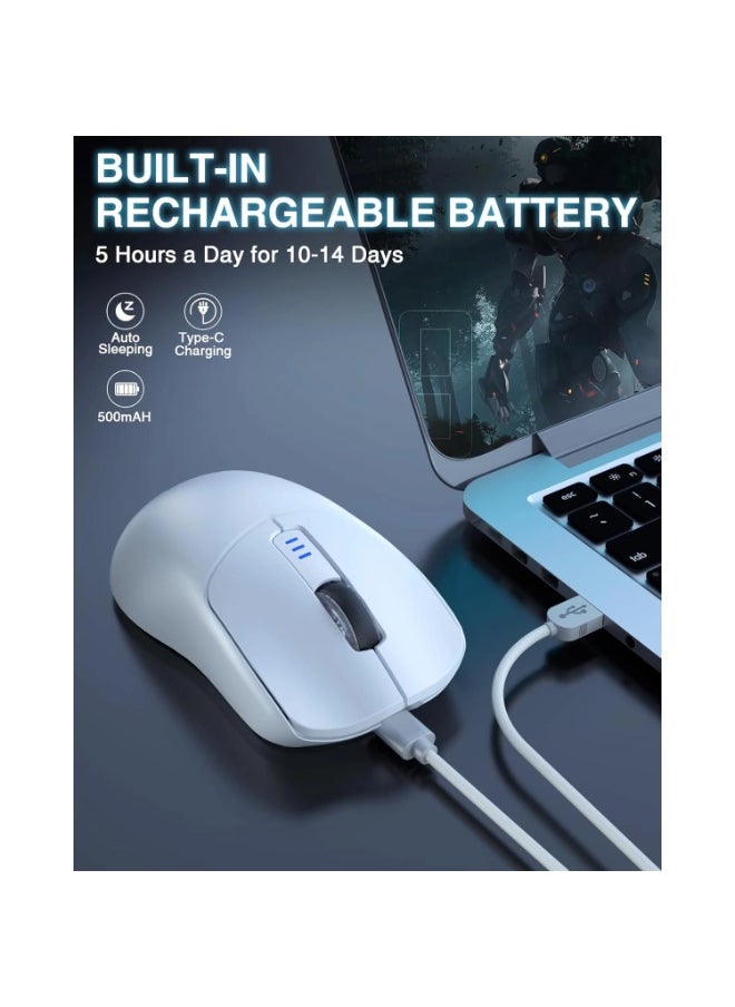 AULA - SC580 Wireless Gaming Mouse, Tri-Mode 2.4G/BT5.0/USB-C Gaming Mouse, 10000 DPI Rechargeable Wireless Mouse with 6 Programmable Buttons, Ergonomic Computer Mouse for Laptop/PC/Mac/Tablet - Image 1