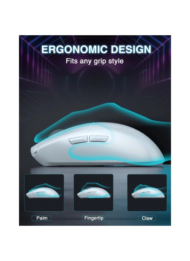 AULA - SC580 Wireless Gaming Mouse, Tri-Mode 2.4G/BT5.0/USB-C Gaming Mouse, 10000 DPI Rechargeable Wireless Mouse with 6 Programmable Buttons, Ergonomic Computer Mouse for Laptop/PC/Mac/Tablet - Image 1