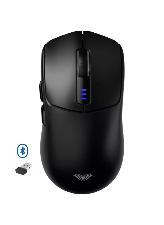SC580 Wireless Gaming Mouse, Tri-Mode 2.4G/BT5.0/USB-C Gaming Mouse, 10000 DPI Rechargeable Wireless Mouse with 6 Programmable Buttons, Ergonomic Computer Mouse for Laptop/PC/Mac/Tablet