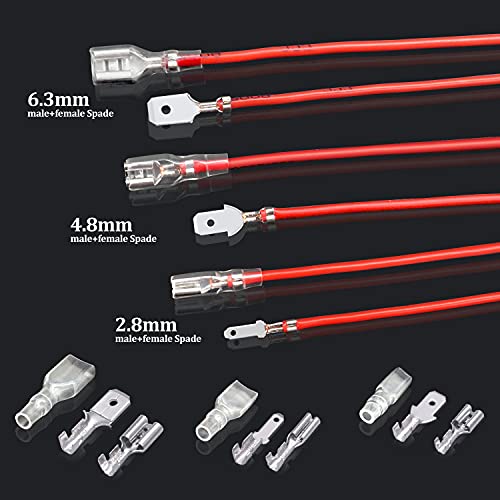 Twidec/360Pcs 2.8/4.8/6.3mm Quick Splice Male and Female Wire Spade Connector Crimp Terminal Block Assortment Kit with Insulating Sleeve for Electrical Wiring Car Audio Speaker - Image 5