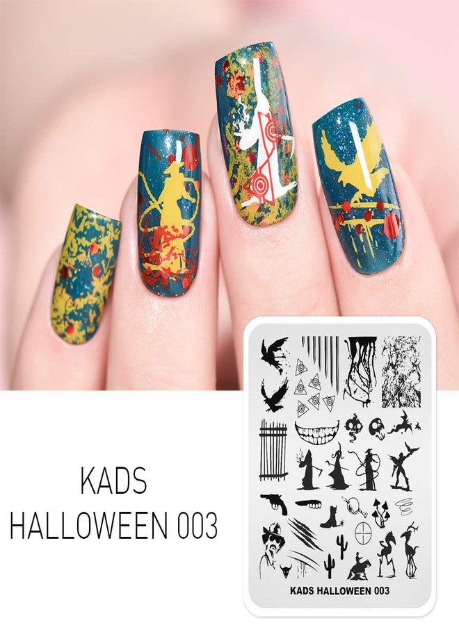 KADS Halloween Nail Plates Nail Stamp Templates Nail Art Stamping Kits with Pumpkin Ghost Skull Bat Image Plates for DIY Decoration (HA003) - Image 4