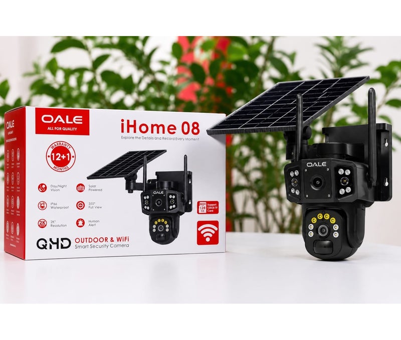 OALE iHome 08 Solar WiFi Security Camera – QHD 2K Outdoor PTZ IP66 CCTV Camera - Image 2