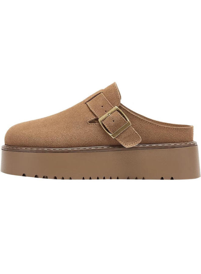Daphne Women's 2025 Retro Slip-on Loafers, Thick-soled Casual Closed-toe Mules, Khaki, Size 37