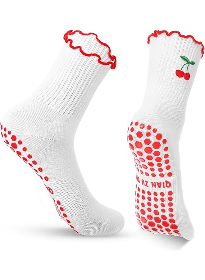 جوارب بيلاتيس منزلية للنساء مع مقابض مانعة للانزلاق، جوارب يوغا لطيفة غير قابلة للانزلاق، جوارب رياضية لاصقة - Image 1