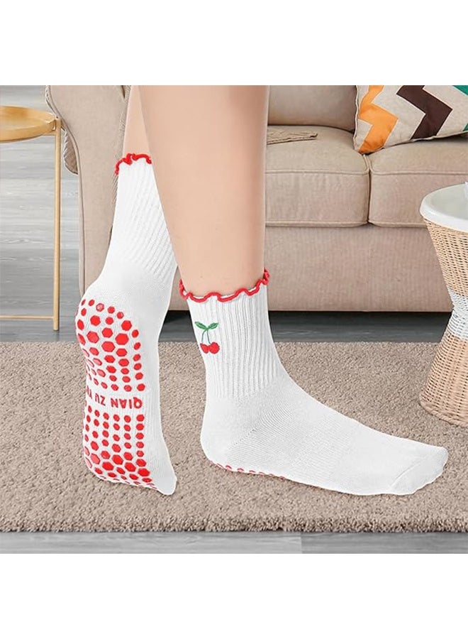 جوارب بيلاتيس منزلية للنساء مع مقابض مانعة للانزلاق، جوارب يوغا لطيفة غير قابلة للانزلاق، جوارب رياضية لاصقة - Image 3