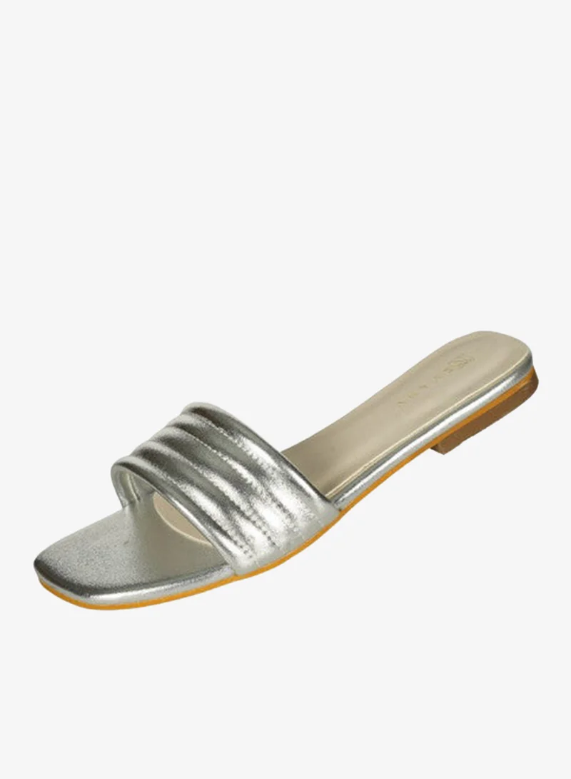 Zayna Silver 221-50 Zayna Ladies  Square Toe  Sliders 3T0628A-06 Silver for Women | Best Price UAE
