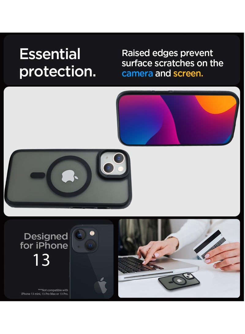 زاديوس - جراب هاتف متوافق مع ايفون 13 - مقاوم للصدمات باللون الأسود غير اللامع مع لمسات سوداء متوافق مع الشواحن اللاسلكية - Image 4