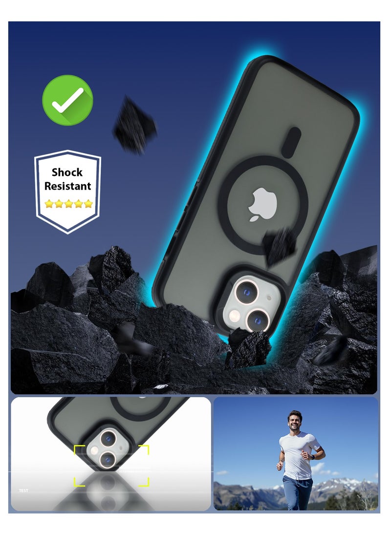 زاديوس - جراب هاتف متوافق مع ايفون 13 - مقاوم للصدمات باللون الأسود غير اللامع مع لمسات سوداء متوافق مع الشواحن اللاسلكية - Image 5