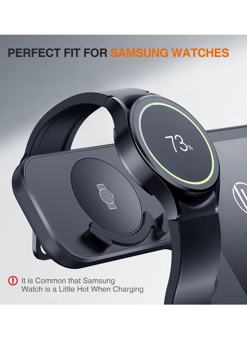 Anmi - Wireless Charging Station for Samsung 3 in 1 Wireless Charger for Galaxy Watch 4/3/Active 2/1 Compatible with Samsung S22 Ultra S21 S20 Note20 Z Flip 4/3 Z Fold Galaxy Buds, Black - Image 1