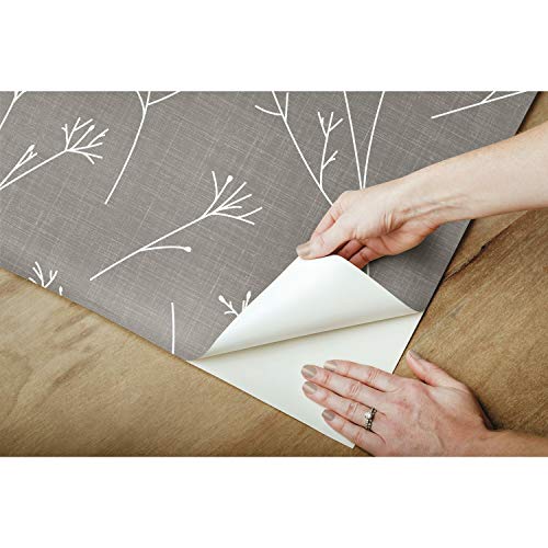 RoomMates RMK11966WP Gray and White Twigs Peel and Stick Wallpaper - Image 4