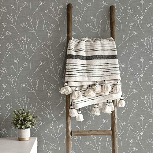 RoomMates RMK11966WP Gray and White Twigs Peel and Stick Wallpaper - Image 1