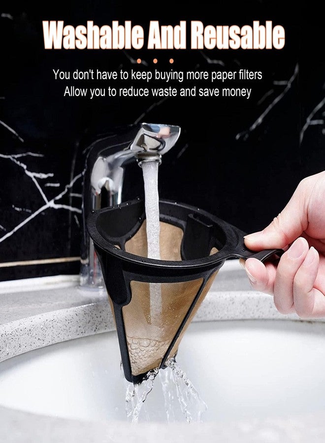 CHEOTIME Reusable Coffee Filters, Washable Cone Coffee Filter Basket Replacement Coffee Maker Filters for CF09X CF097 CF090 CF091 Permanent Coffee Filters - Image 4