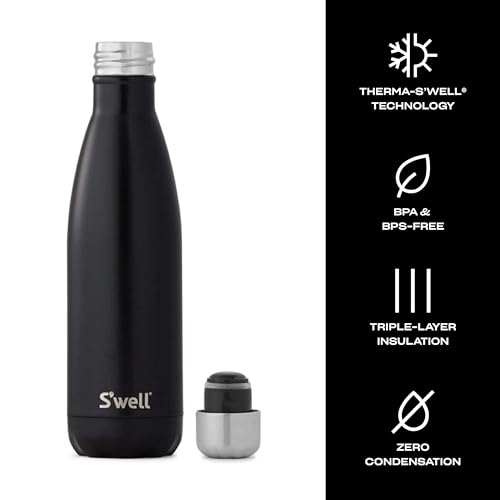 S'well S’well Stainless Steel 17oz Water Bottle, London Chimney Design, Triple-Layer Vacuum Insulation Keeps Drinks Cold for 36 Hours and Hot for 18, BPA Free - Image 4
