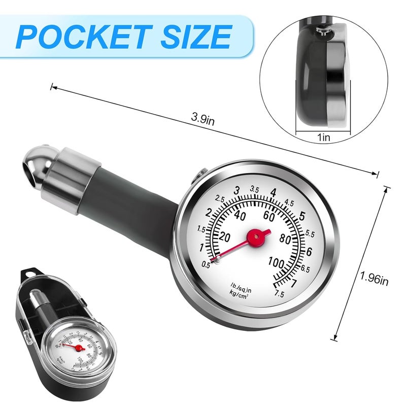 Guirnd Tire Pressure Gauge for Cars (0-100 Psi), Mechanical Tire Gauges for Tire Pressure, Tire Pressure Gauge Heavy Duty, Tire Air Gauge for Motorcycles, Trucks, Bicycles - Image 2