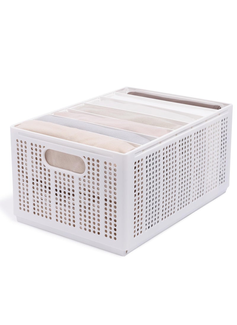 Excefore - Closet Organizer, Storage Bin Container with Removable Dividers for Wardrobe & Drawers, Clothes Organizer, Office Organization, Pantry Organizer, Sturdy, Stackable & Foldable, Medium - Image 1