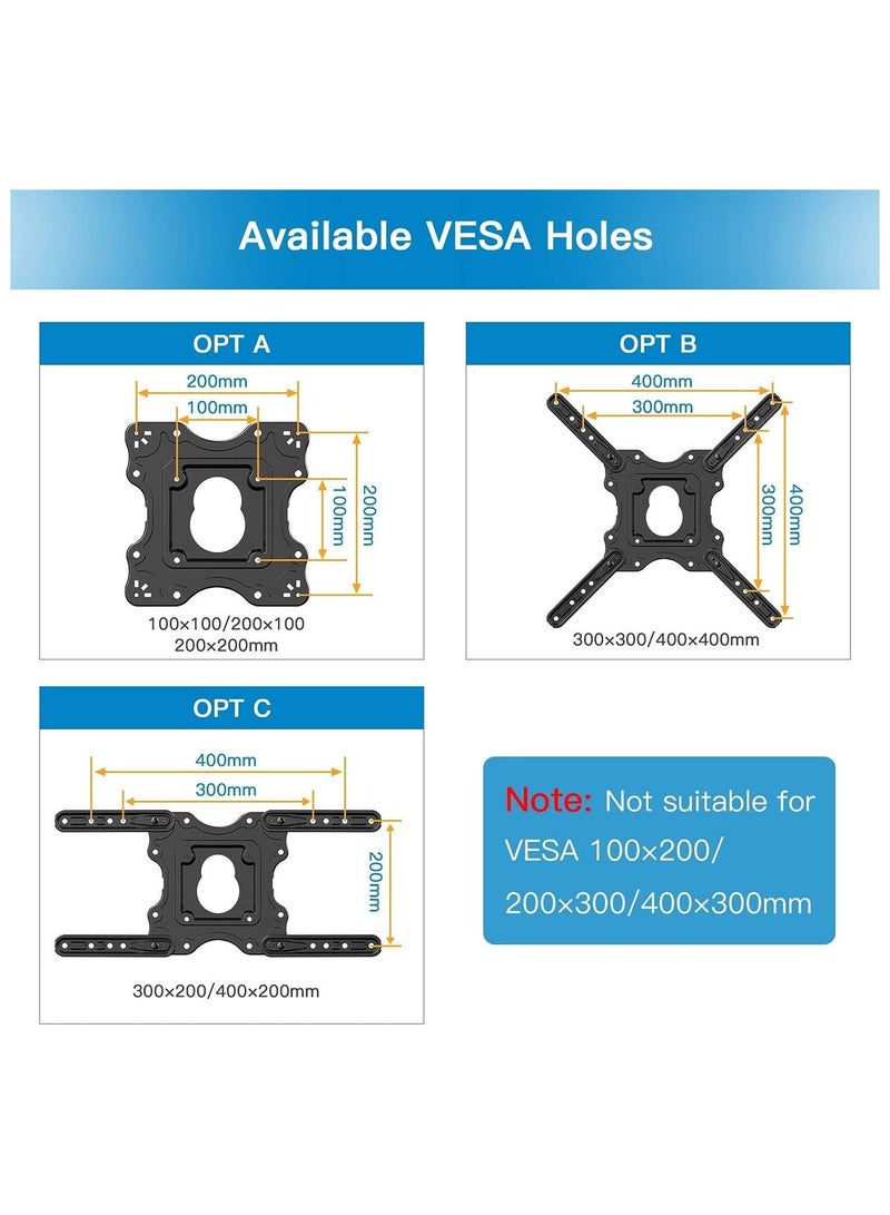 Tv Wall Mount, Swivels Tilts Extends Heavy Duty Tv Mount Bracket For 32 55 Inch Plasma & Curved Tv Up To 40Kg Max Vesa 400X400Mm - Image 3