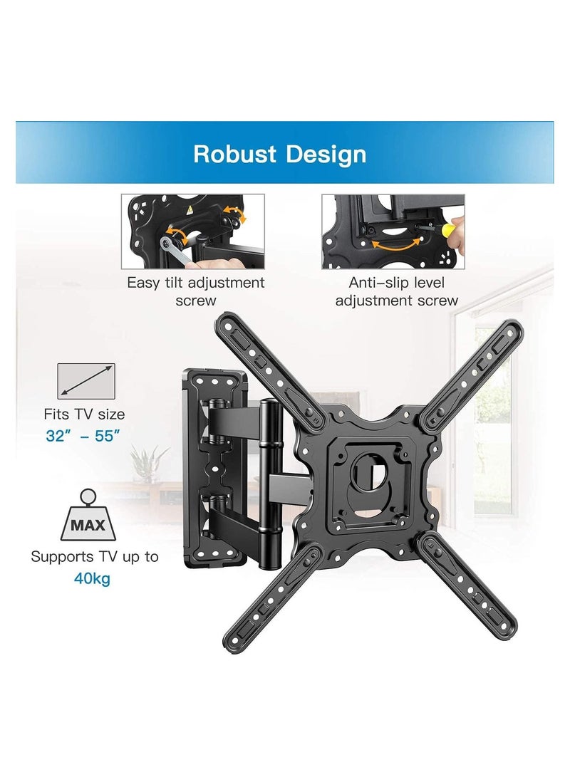 Tv Wall Mount, Swivels Tilts Extends Heavy Duty Tv Mount Bracket For 32 55 Inch Plasma & Curved Tv Up To 40Kg Max Vesa 400X400Mm - Image 5