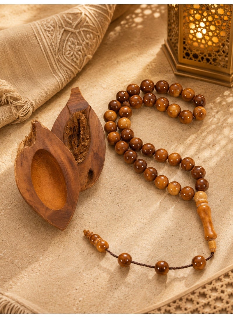 Authentic Kuka Wood Tasbih 33 Beads | Natural Wooden Prayer Beads | Traditional Islamic Tasbih | Ramadan & Eid Gift for Men - Image 3