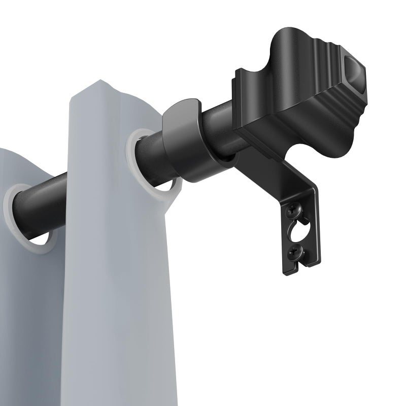 Brunttype Curtain Rods for Windows 36-78 inch, 5/8 inch Matte Black Curtain Rod with Brackets Adjustable by Splicing for Bedroom Kitchen Study Living Room - Image 1