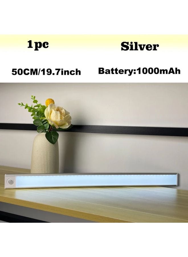 Smart Sensor Light Ultra Thin Aluminum Alloy Dimmable Magnetic 50cm Silvery - Image 1