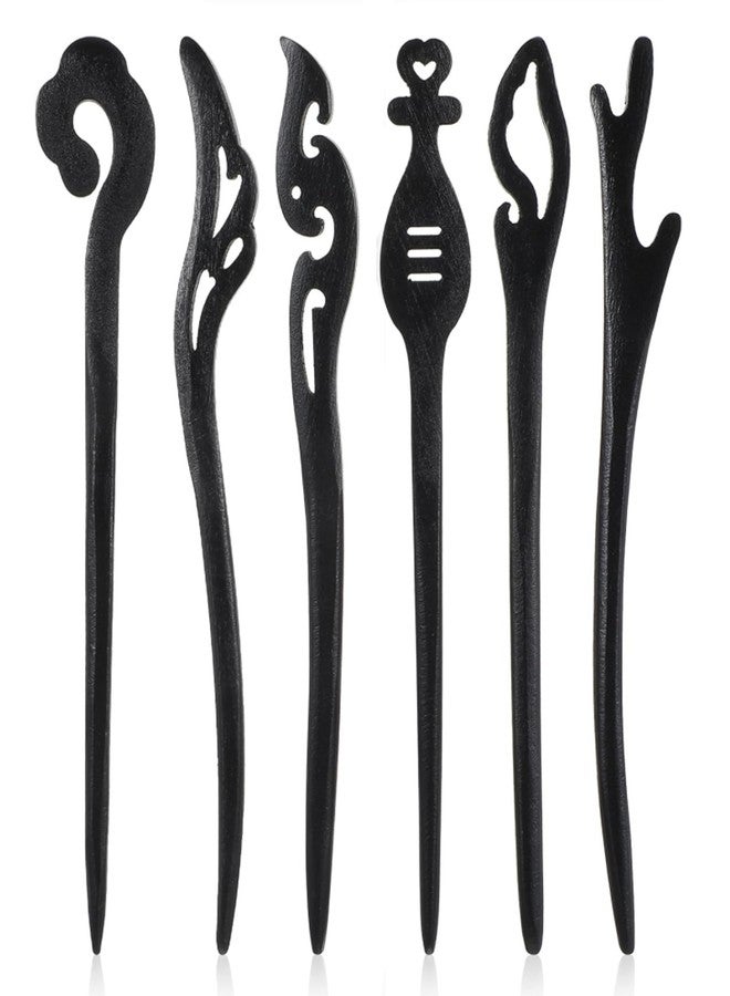 xinxingin 6 Pcs Wooden Hair Stick, Juda Stick for Hair Bun, Vintage Hair Accessory Hair Bun Stick for Women, The Lightweight Design of These Hair Bun Stick Ensures All-day Comfort Without Strain or Discomfort - Image 1