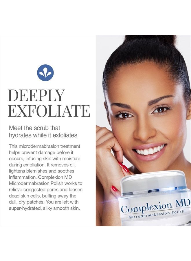 complexion md Exfoliating Face Scrub -- Anti Aging & Pore Refining Microdermabrasion Facial Polish with Green Tea & Natural Pumice -- Spa Quality Home Exfoliation (1.69oz/48g) - Image 3