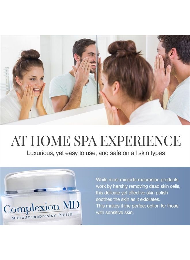 complexion md Exfoliating Face Scrub -- Anti Aging & Pore Refining Microdermabrasion Facial Polish with Green Tea & Natural Pumice -- Spa Quality Home Exfoliation (1.69oz/48g) - Image 4