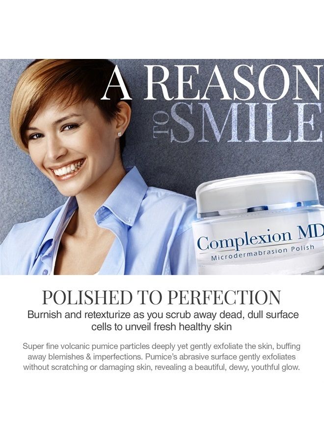 complexion md Exfoliating Face Scrub -- Anti Aging & Pore Refining Microdermabrasion Facial Polish with Green Tea & Natural Pumice -- Spa Quality Home Exfoliation (1.69oz/48g) - Image 5