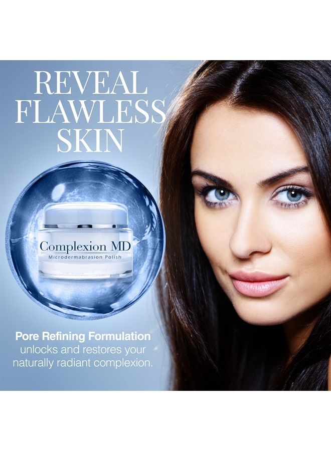 complexion md Exfoliating Face Scrub -- Anti Aging & Pore Refining Microdermabrasion Facial Polish with Green Tea & Natural Pumice -- Spa Quality Home Exfoliation (1.69oz/48g) - Image 2