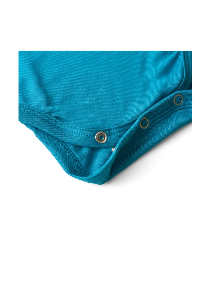 Anvi Baby Organic Bamboo Spandex Bodysuit- Blue 6 to 12 months  - Image 3