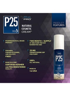 BIOLABS PRO Iolabs Pro Natural P25 Cosmetic Cream 1750Mg Progesterone Per Bottle 2.5% Two Month Supply (Unscented 3Oz)  - Image 4