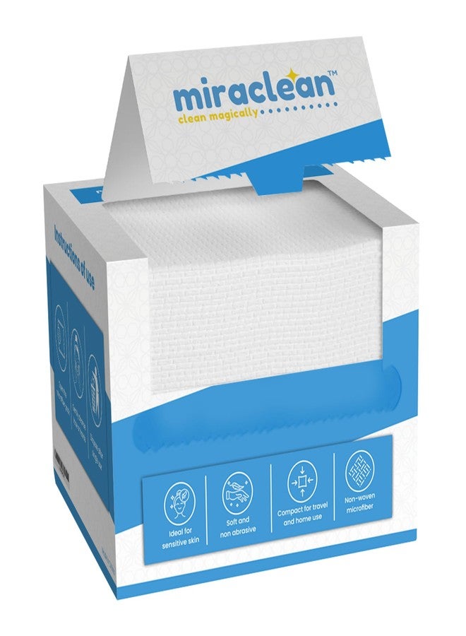 Miraclean Dry Face Towels XL 10" x 12" - 50 Pack Ultra Soft Disposable Cloths Thick And Durable Face Towelettes For Clean Skin Routine - Image 1