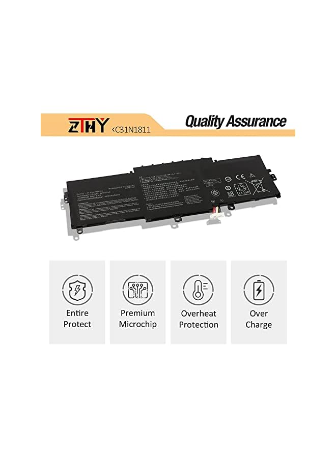 ZTHY 50Wh C31N1811 Laptop Battery Replacement For Asus Zenbook 14 Ux433F Ux433Fa Ux433Fn Rx433Fa Rx433Fn Bx433Fn U4300F U4300Fa U4300Fn Deluxe13 14 Ux433Fa-Dh74 Ux433Fa-A6061T A5085T A6076T A6145T - Image 3