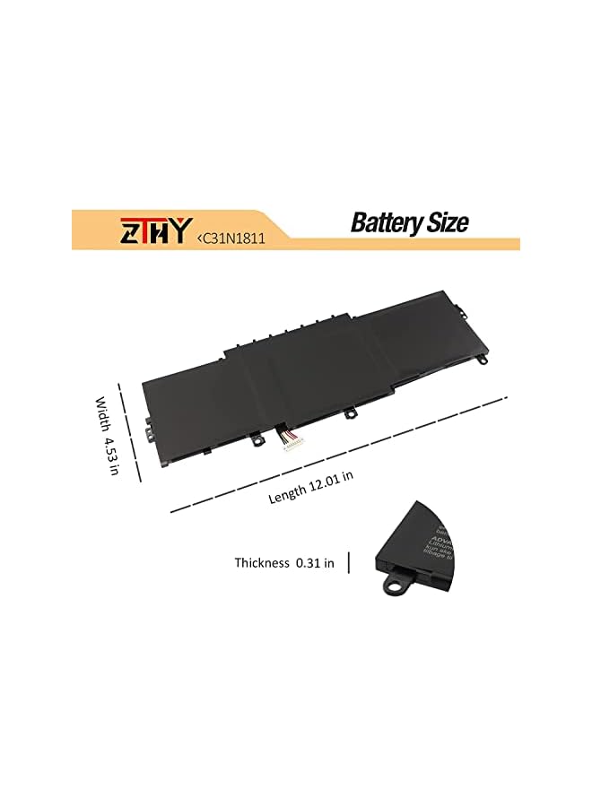 ZTHY 50Wh C31N1811 Laptop Battery Replacement For Asus Zenbook 14 Ux433F Ux433Fa Ux433Fn Rx433Fa Rx433Fn Bx433Fn U4300F U4300Fa U4300Fn Deluxe13 14 Ux433Fa-Dh74 Ux433Fa-A6061T A5085T A6076T A6145T - Image 5