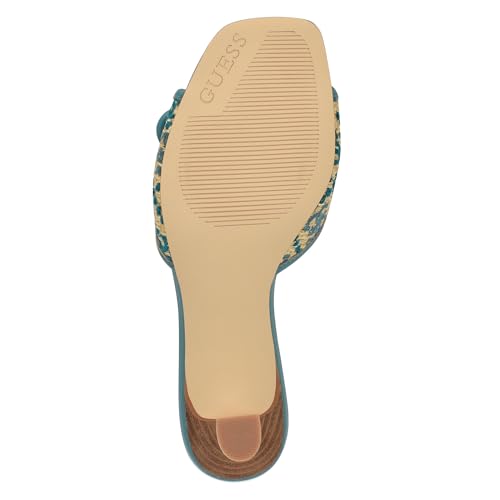Guess Women's Dista Heeled Sandal, Light Blue Logo 450, 10 - Image 5