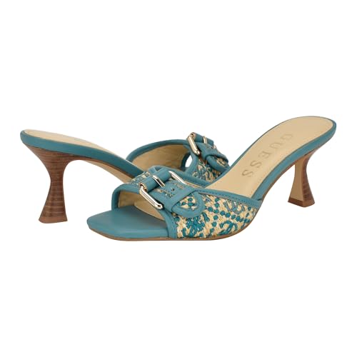 Guess Women's Dista Heeled Sandal, Light Blue Logo 450, 10 - Image 2