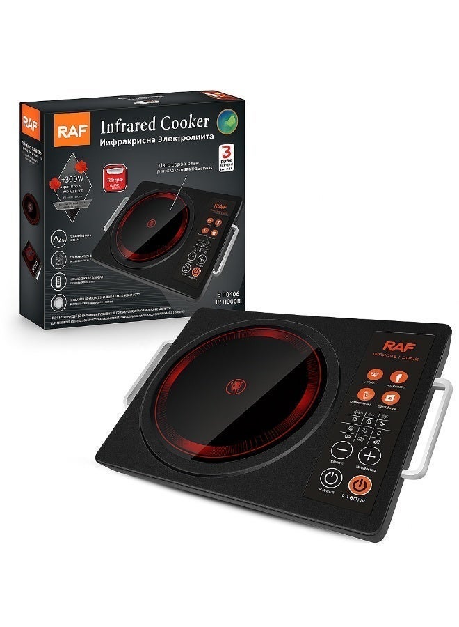RAF Infrared Cooker 3500W | Electric Hot Plate with Physical Control Buttons, Micro Crystal Glass, LED Display & Timer | 220-240V | Model R.8046 - Image 1
